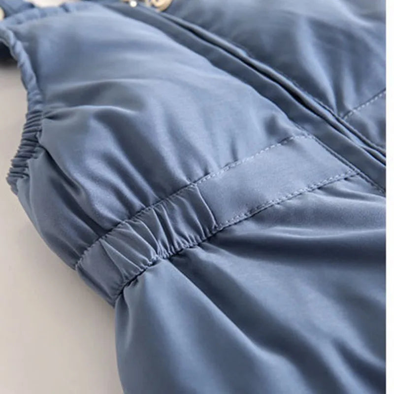Snow Winter Warm New 2 3 4 5 6 Year Children Baby Thicken Fur Hooded Jacket+Overalls Suit 2Pcs Duck down Set for Kids Girls Boys